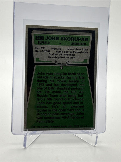 1975 Topps John Skorupan Football Card #246 EX-MT Quality FREE SHIPPING