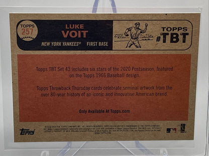2020 Topps Throwback Thursday Luke Voit Baseball Card #257 Mint FREE SHIPPING