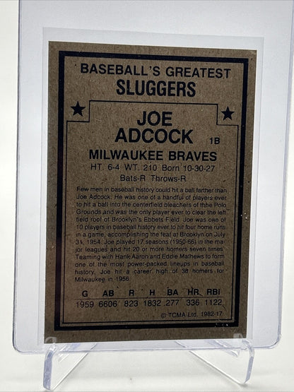 1982 TCMA Greatest Sluggers Joe Adcock Baseball Card #17 Mint FREE SHIPPING
