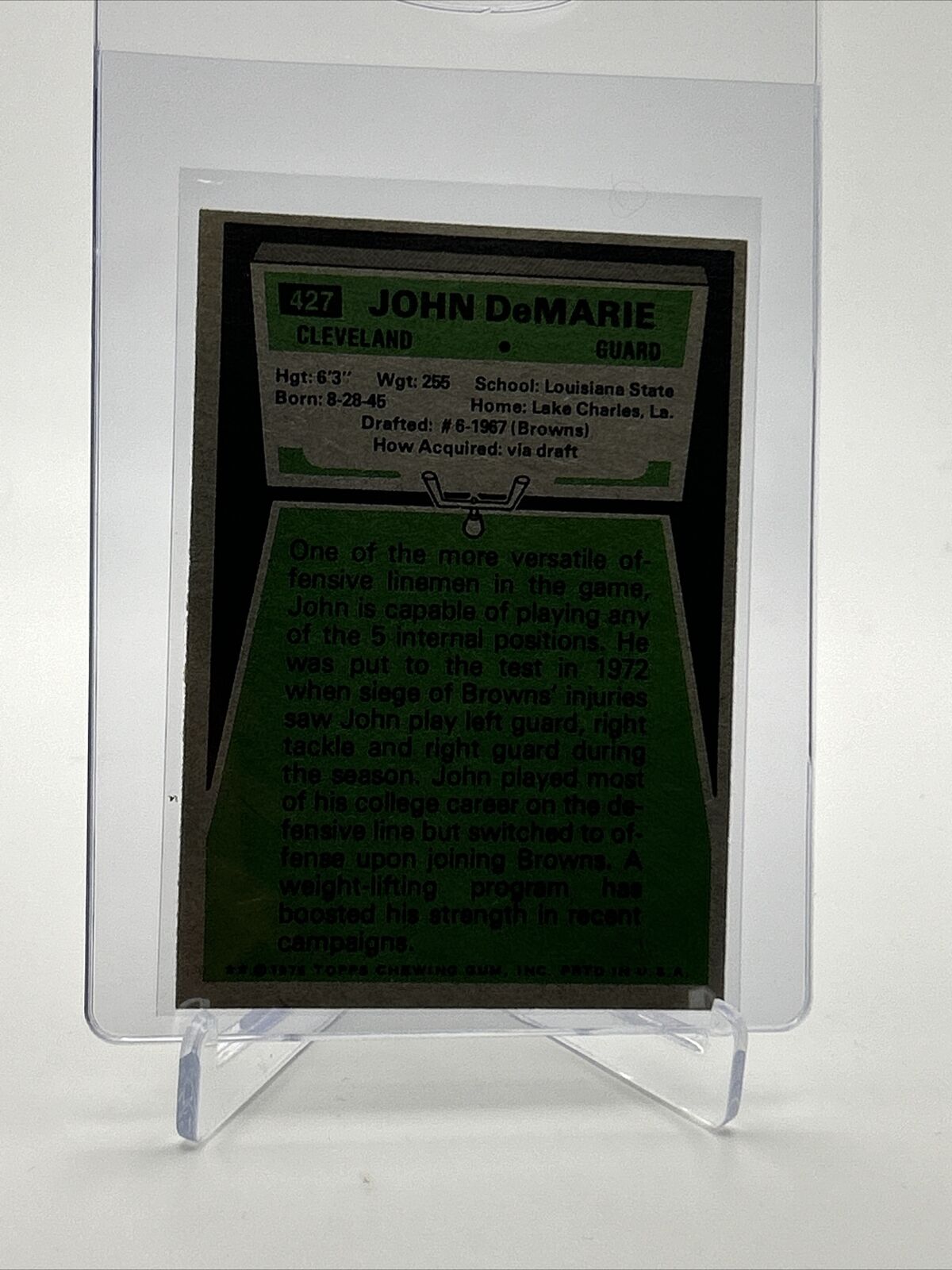1975 Topps John DeMarie Football Card #427 NM Quality FREE SHIPPING