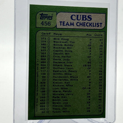 1982 Topps Cubs Leaders/Checklist Baseball Card #456 NM-Mint FREE SHIPPING