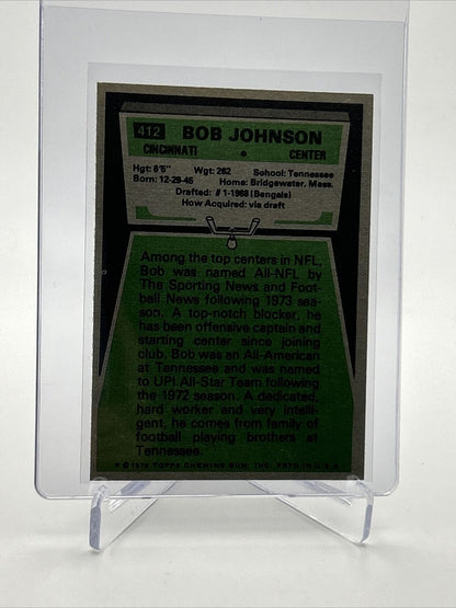 1975 Topps Bob Johnson Football Card #412 NM Quality FREE SHIPPING