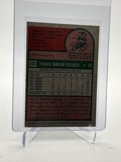 1975 Topps Tom Paciorek Baseball Card #523 NM Quality FREE SHIPPING