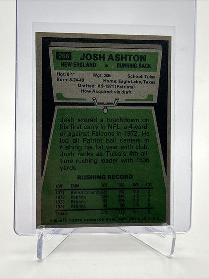 1975 Topps Josh Ashton Football Card #266 NM Quality FREE SHIPPING