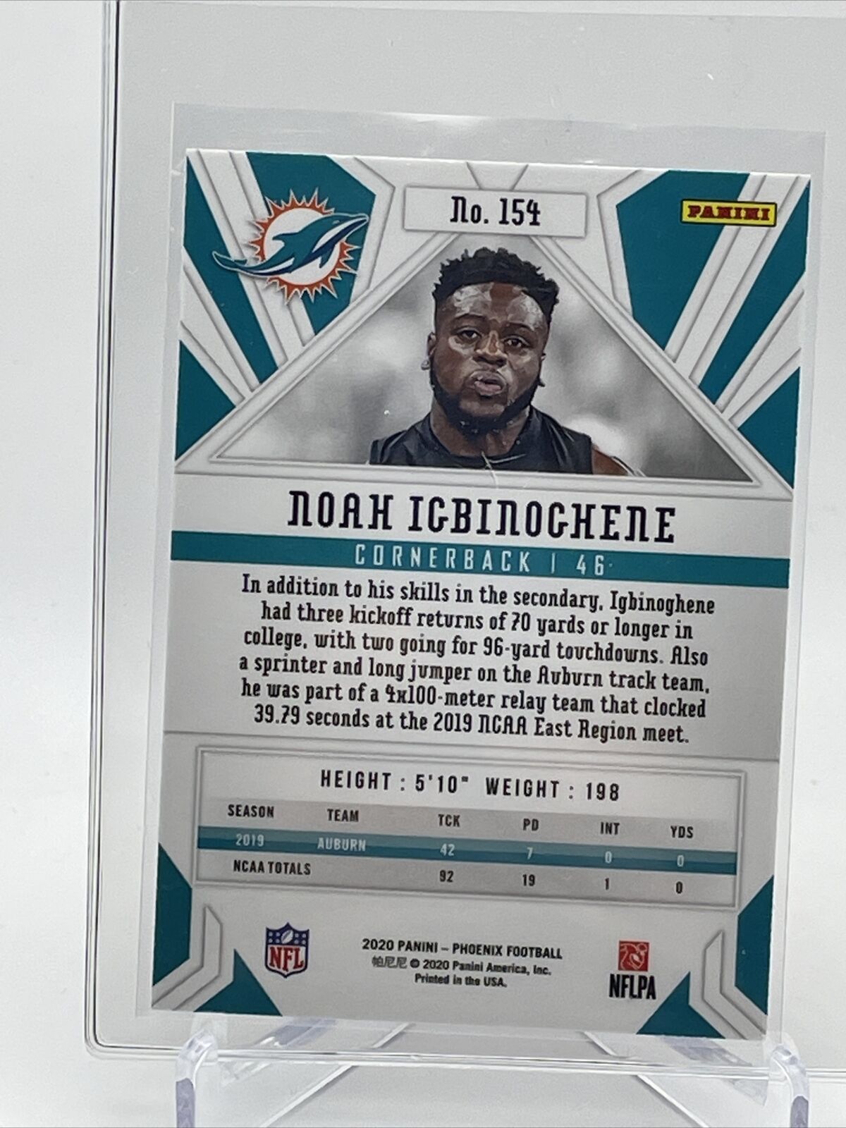 2020 Panini Phoenix FIRE BURST Noah Igbinoghene Rookie #154 Mint FREE SHIPPING