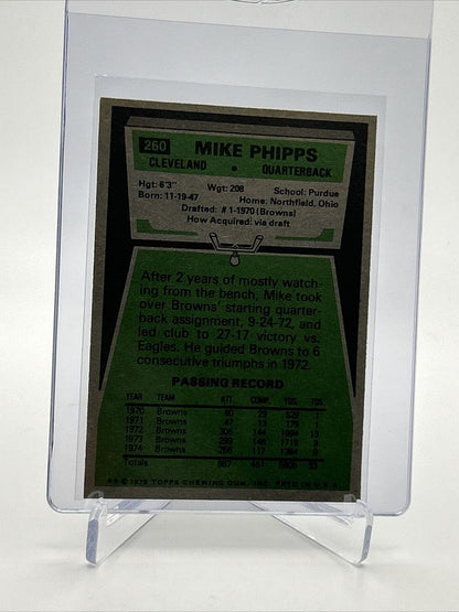 1975 Topps Mike Phipps Football Card #260 NM Quality FREE SHIPPING
