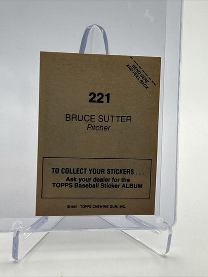 1981 Topps Stickers Bruce Sutter Baseball Card #221 NM-Mint FREE SHIPPING