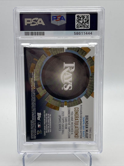 2020 Topps Update Coin Cards Relics Brendan McKay Baseball Card #TBCBM PSA 9