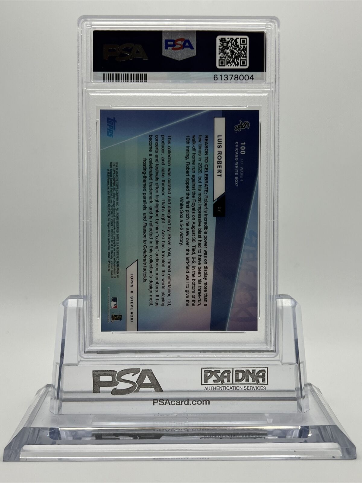 2020 Topps X Steve Aoki Luis Robert Rookie Baseball Card #100 PSA 9
