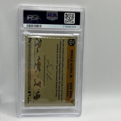 2022 Topps Transcendent VIP Juan Soto Ronald Acuna Jr. Card #AS4 PSA 10 23/95