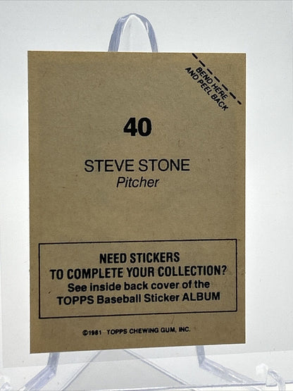 1981 Topps Stickers Steve Stone Baseball Card #40 NM-Mint FREE SHIPPING