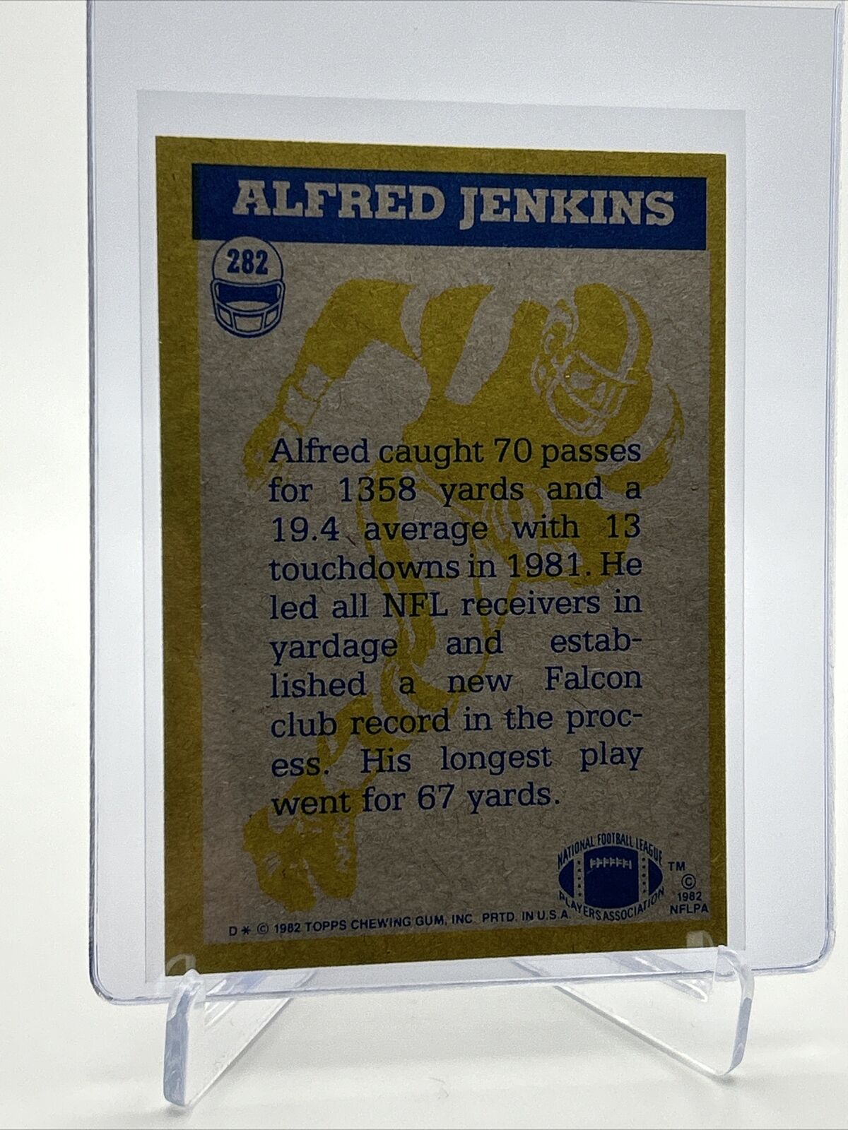 1982 Topps Alfred Jenkins Football Card #282 NM-MT FREE SHIPPING