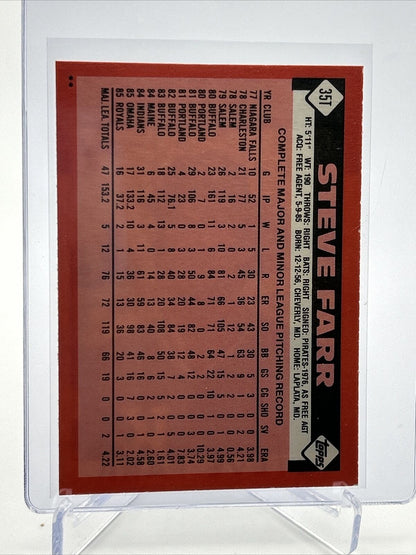 1986 Topps Traded Steve Farr Baseball Card #35T NM-MT FREE SHIPPING