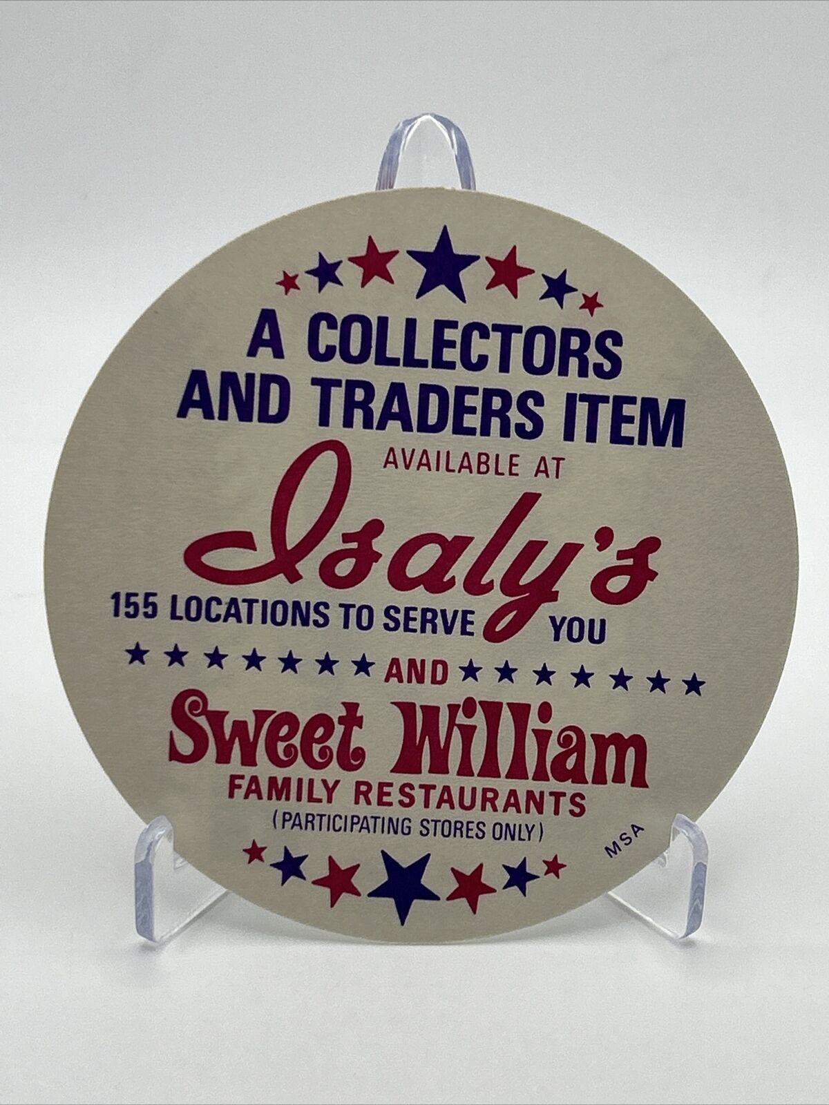1976 Isaly's Sweet William Disc Mike Tyson Baseball Card NM-MT FREE SHIPPING