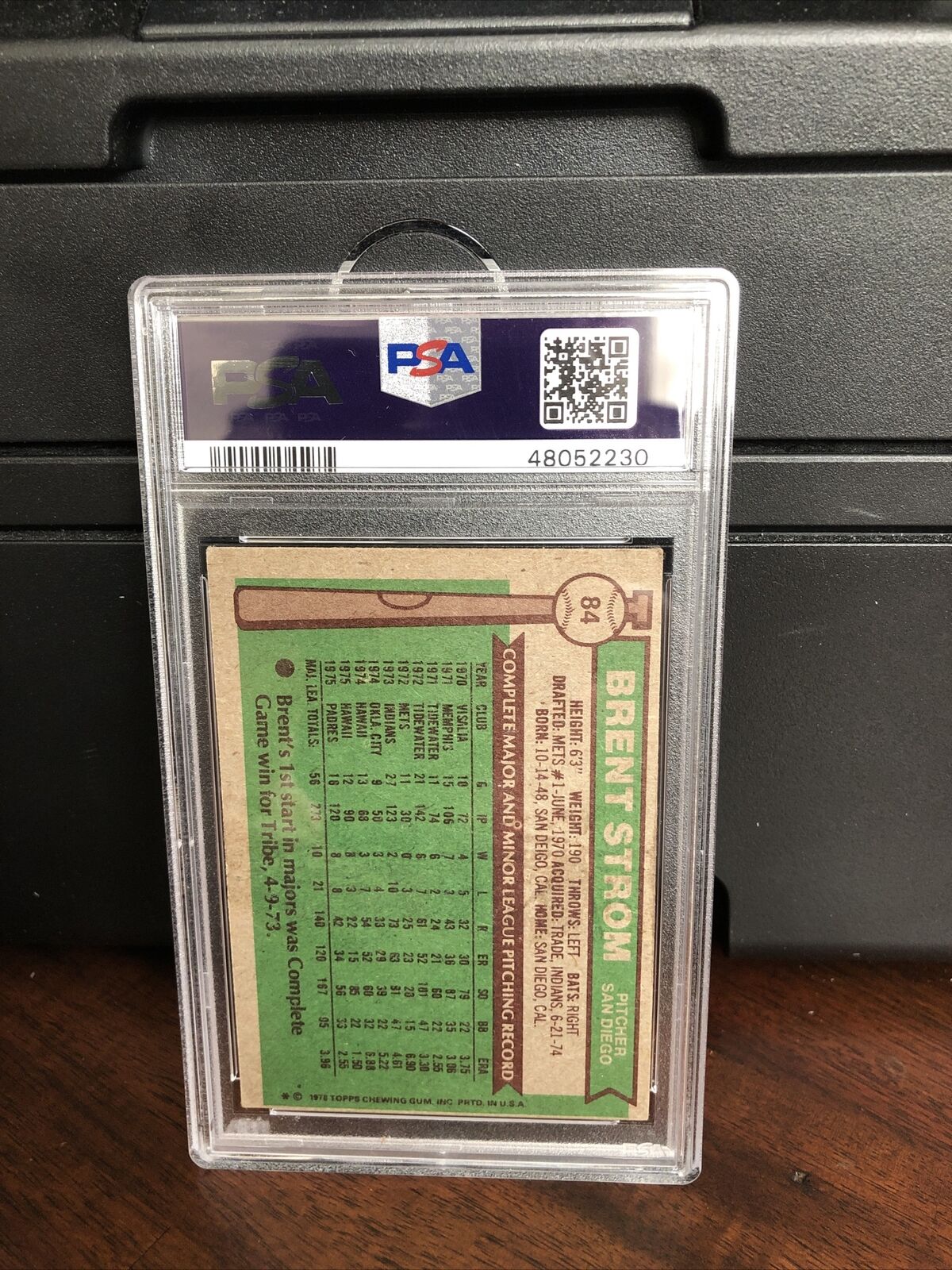 1976 Topps Brent Strom #84 Autograph PSA/DNA Authentic