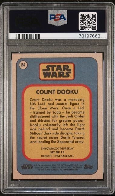 2023 Topps Star Wars Throwback Thursday Count Dooku Card #24 PSA 10 Gem Mint