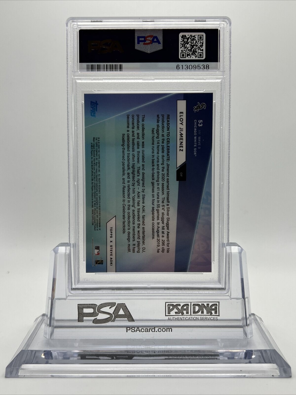 2020 Topps X Steve Aoki Eloy Jimenez Baseball Card #53 PSA 10