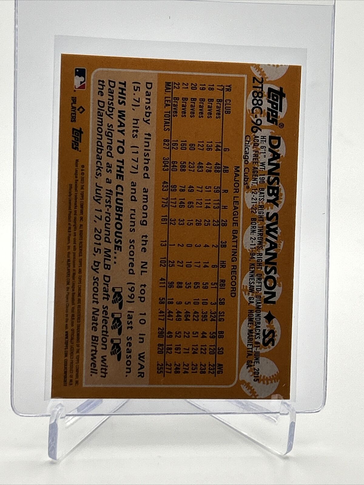 2023 Topps Silver Pack Dansby Swanson Baseball Card #2T88C-96 FREE SHIPPING
