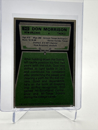 1975 Topps Don Morrison Football Card #242 EX-MT Quality FREE SHIPPING