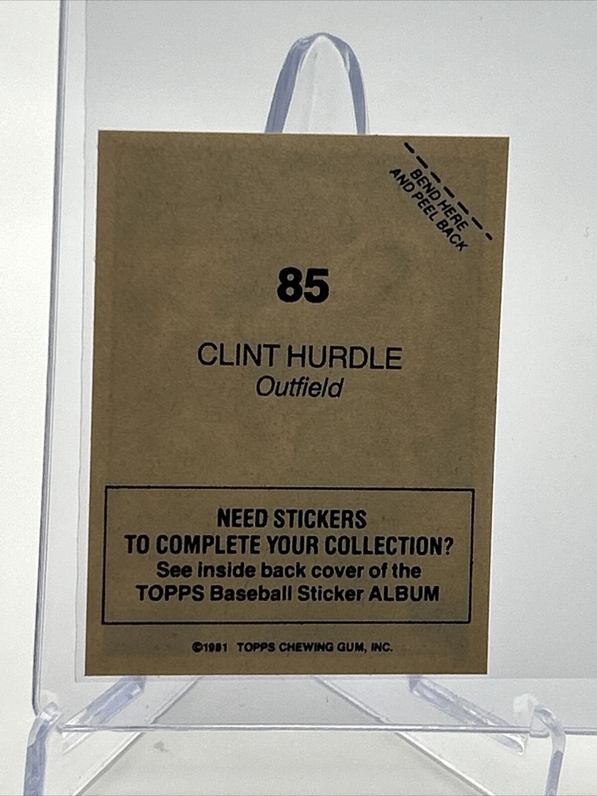 1981 Topps Stickers Clint Hurdle Baseball Card #85 NM-Mint FREE SHIPPING