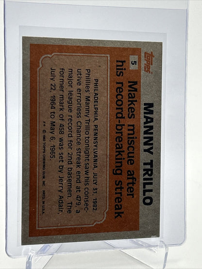 1983 Topps Manny Trillo Baseball Card #5 NM-Mint FREE SHIPPING