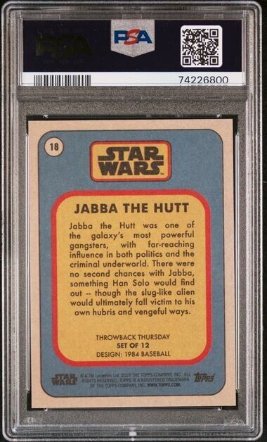2023 Topps Star Wars Throwback Thursday Jabba the Hutt Card #18 PSA 10 Gem Mint
