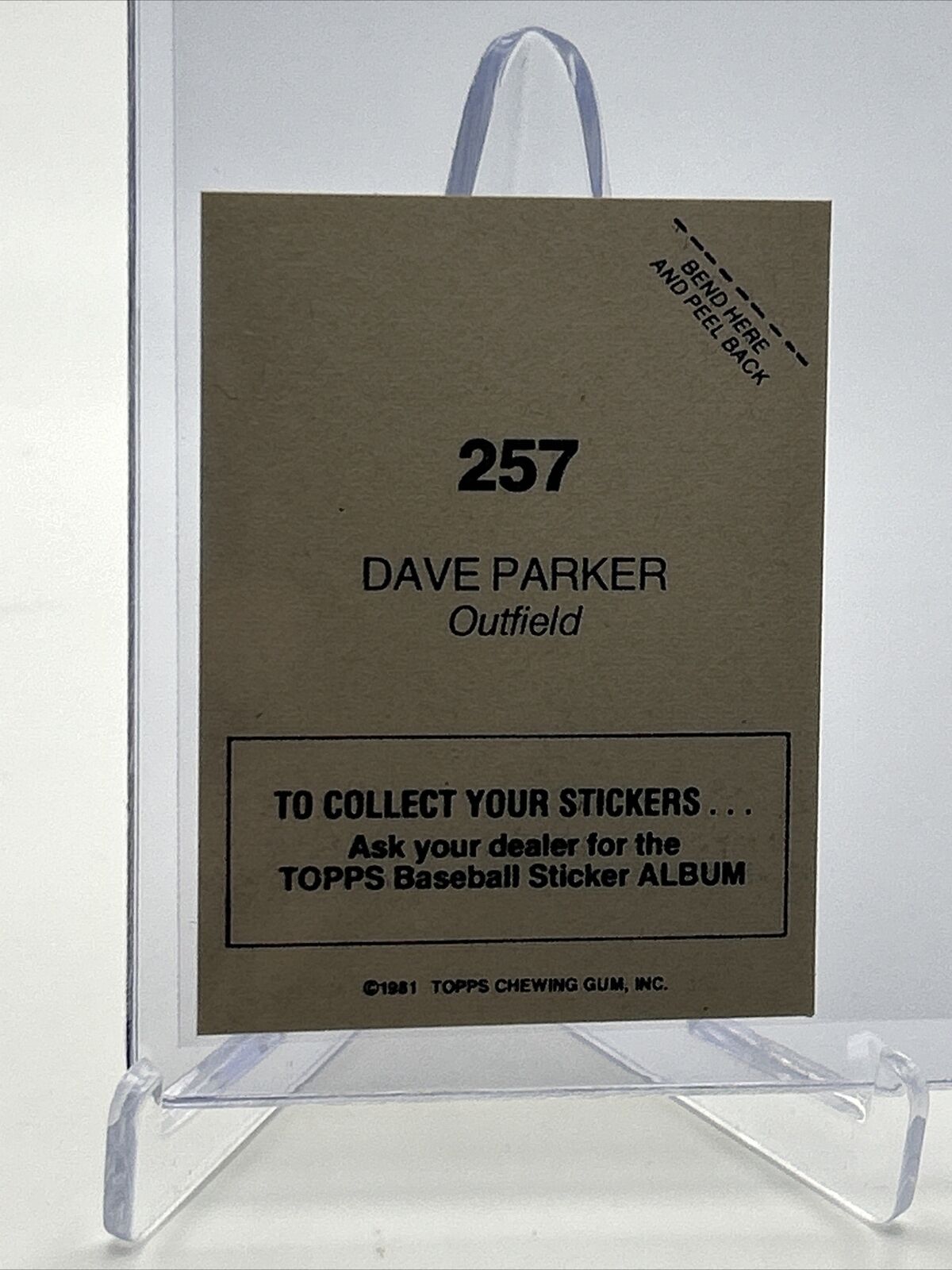 1981 Topps Stickers Dave Parker FOIL Baseball Card #257 NM-Mint FREE SHIPPING