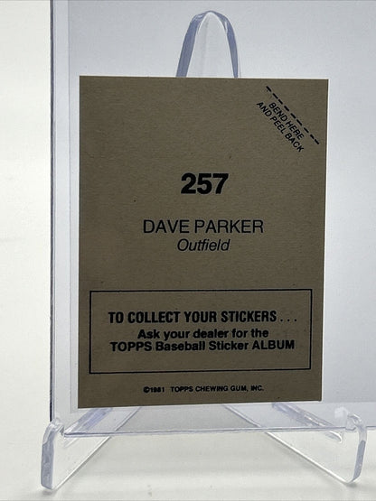1981 Topps Stickers Dave Parker FOIL Baseball Card #257 NM-Mint FREE SHIPPING
