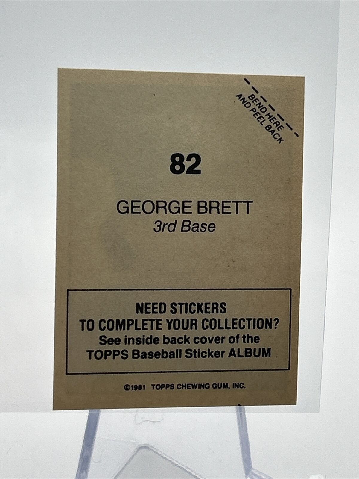 1981 Topps Stickers George Brett Baseball Card #82 NM-Mint FREE SHIPPING