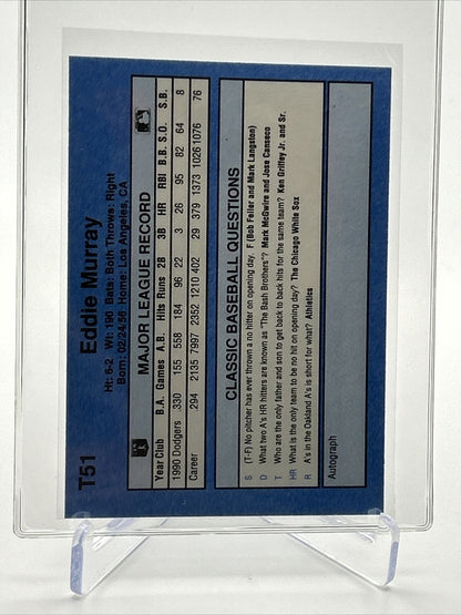 1991 Classic Eddie Murray Baseball Card #T51 Mint FREE SHIPPING