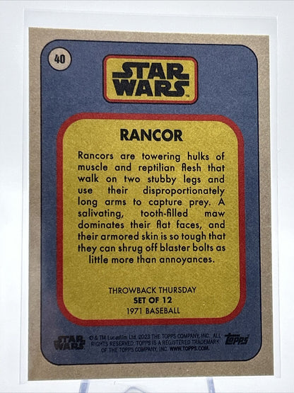 2023 Topps Star Wars Throwback Thursday Rancor #40 Mint FREE SHIPPING