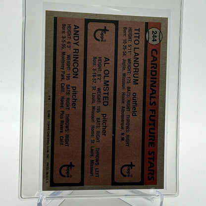 1981 Topps Cardinals Future Stars Rookie Card #244 NM-Mint FREE SHIPPING