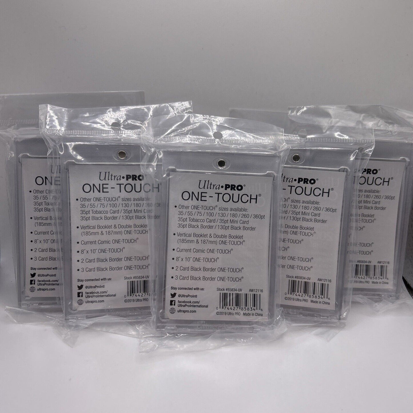 Ultra Pro One-Touch Thick Card 200pt Point Magnetic Card Holder - Lot of 5