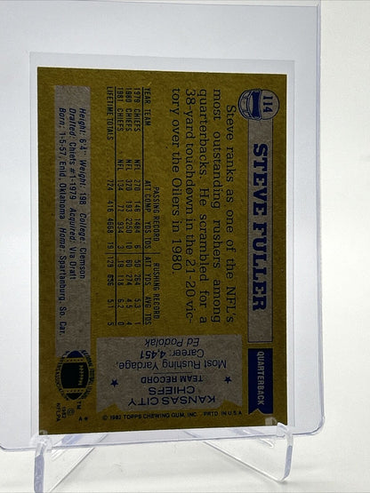 1982 Topps Steve Fuller Football Card #114 NM-MT FREE SHIPPING