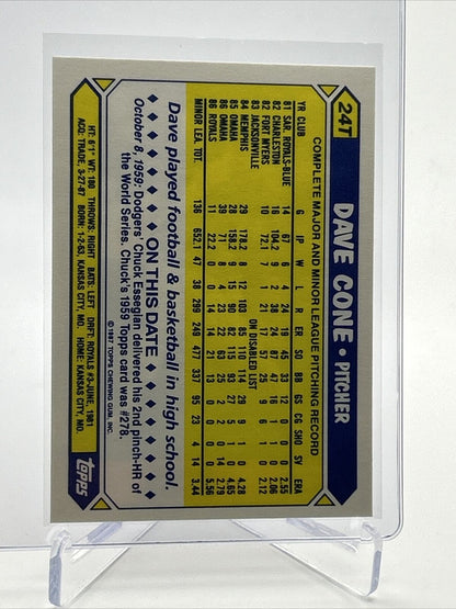 1987 Topps Traded TIFFANY David Cone Rookie Card #24T NM-MT FREE SHIPPING