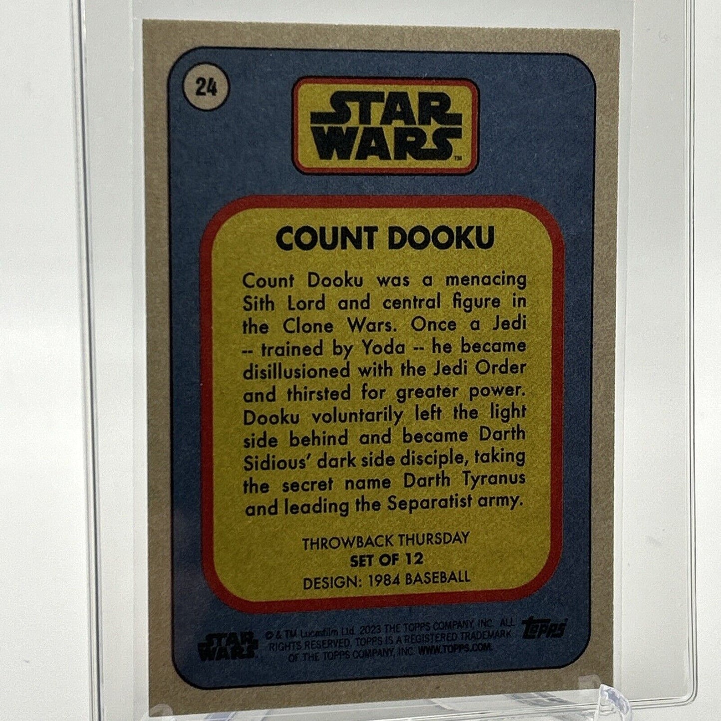 2023 Topps Star Wars Throwback Thursday Count Dooku #24 Mint FREE SHIPPING