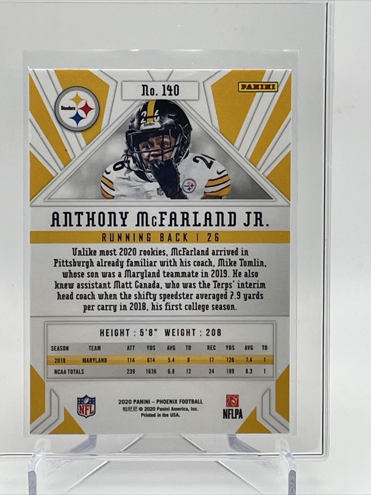 2020 Panini Phoenix FIRE BURST Anthony McFarland Jr. Rookie #140 FREE SHIPPING