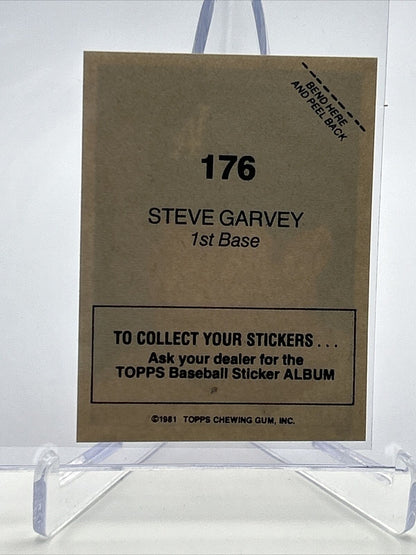 1981 Topps Stickers Steve Garvey Baseball Card #176 NM-Mint FREE SHIPPING
