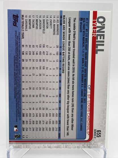 2019 Topps Tyler O'Neill Baseball Card #655 Mint FREE SHIPPING