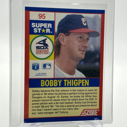 1991 Score 100 Superstars Bobby Thigpen Baseball Card #95 Mint FREE SHIPPING