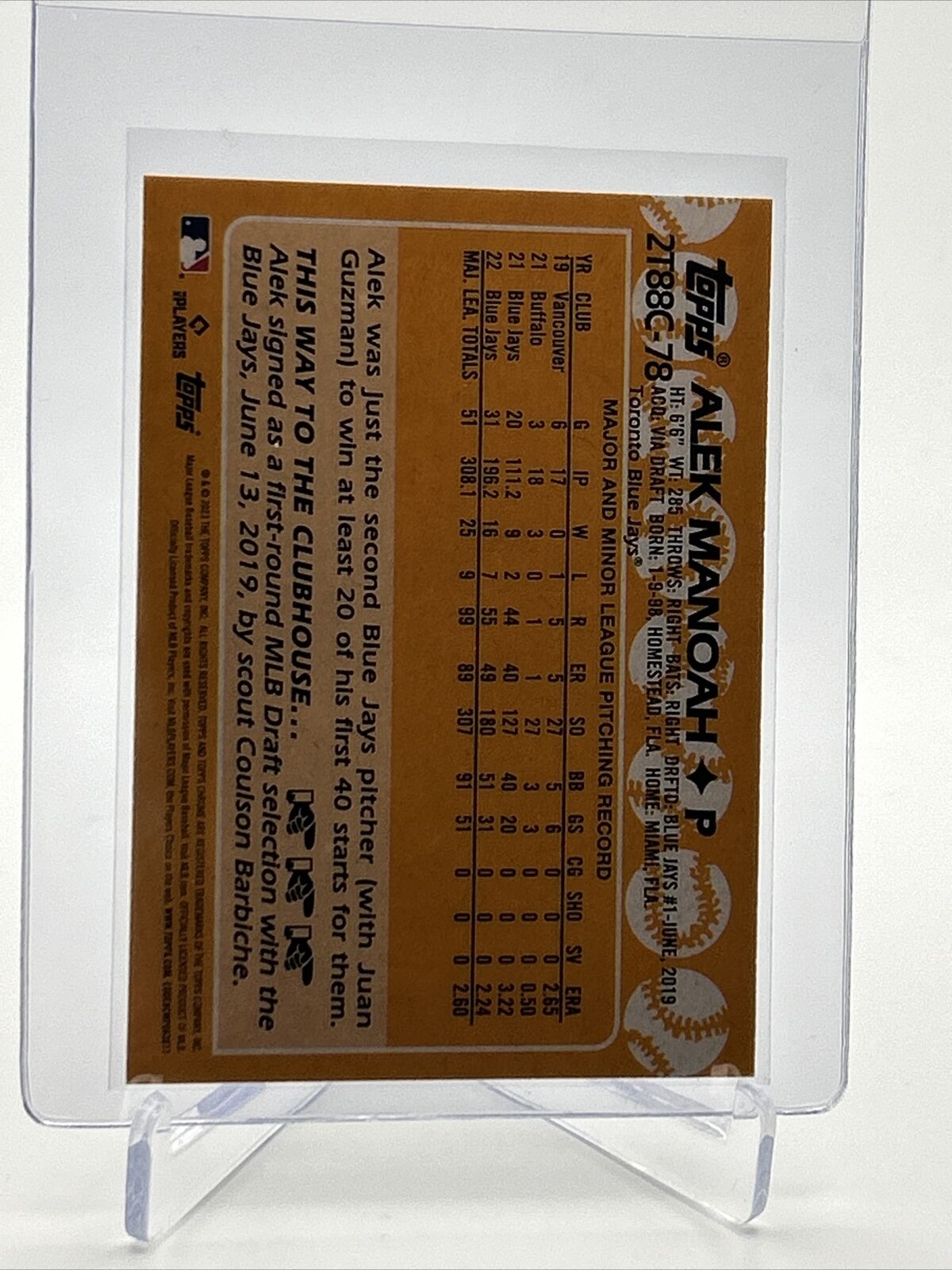 2023 Topps Silver Pack Alek Manoah Baseball Card #2T88C-78 FREE SHIPPING