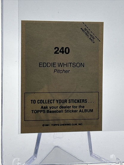 1981 Topps Stickers Eddie Whitson Baseball Card #240 NM-Mint FREE SHIPPING