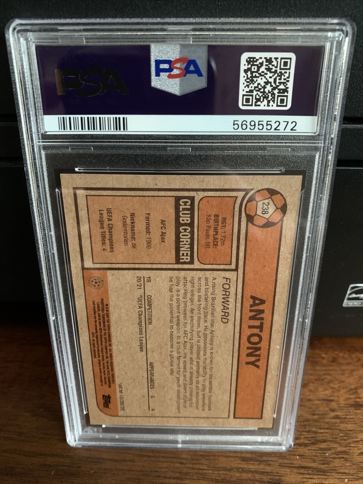 2020 Topps Living Set Antony Rookie Soccer Card #238 PSA 10 Gem Mint