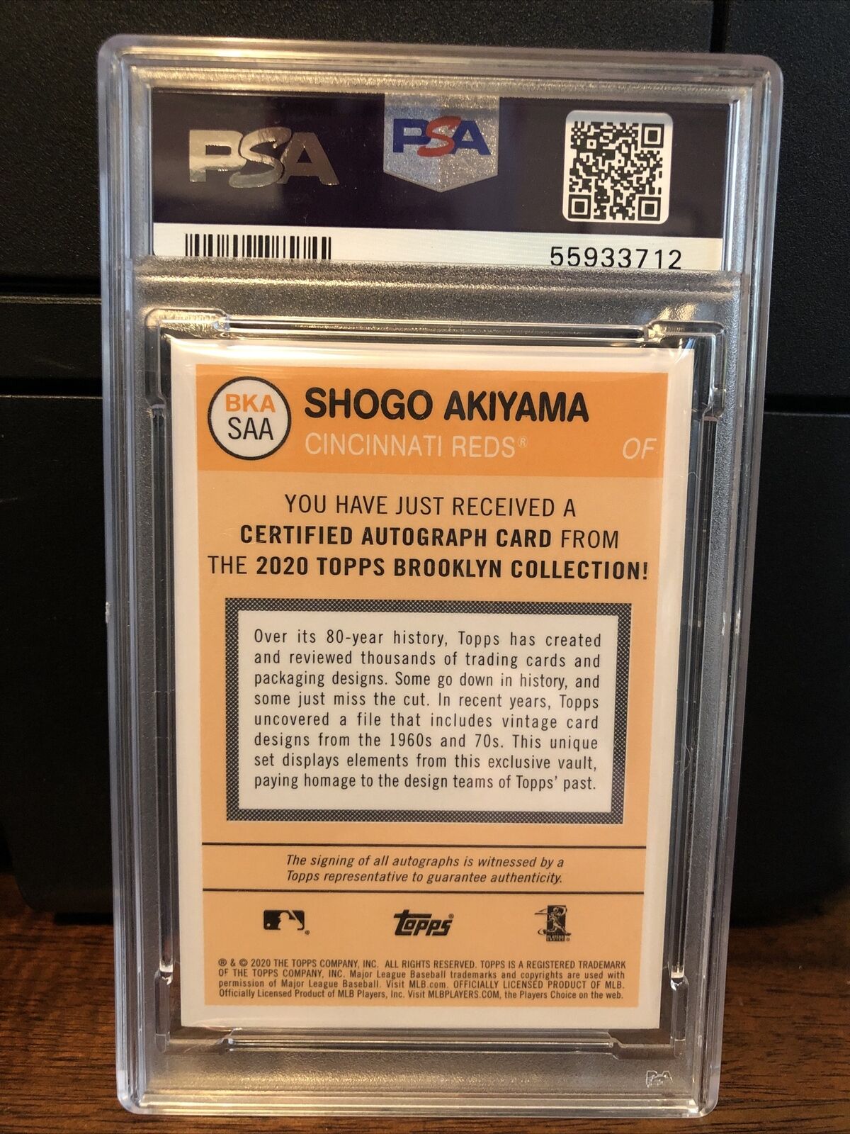 2020 Topps Brooklyn Collection GOLD Shogo Akiyama Autographed Card #SAA PSA 10