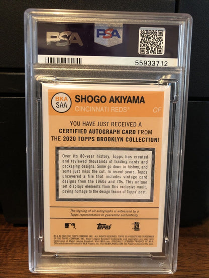 2020 Topps Brooklyn Collection GOLD Shogo Akiyama Autographed Card #SAA PSA 10