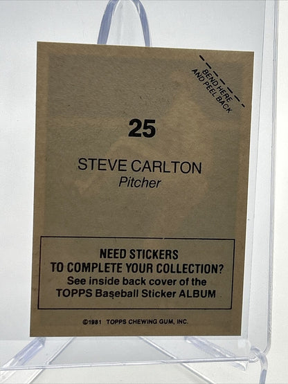 1981 Topps Stickers Steve Carlton Baseball Card #25 NM-Mint FREE SHIPPING