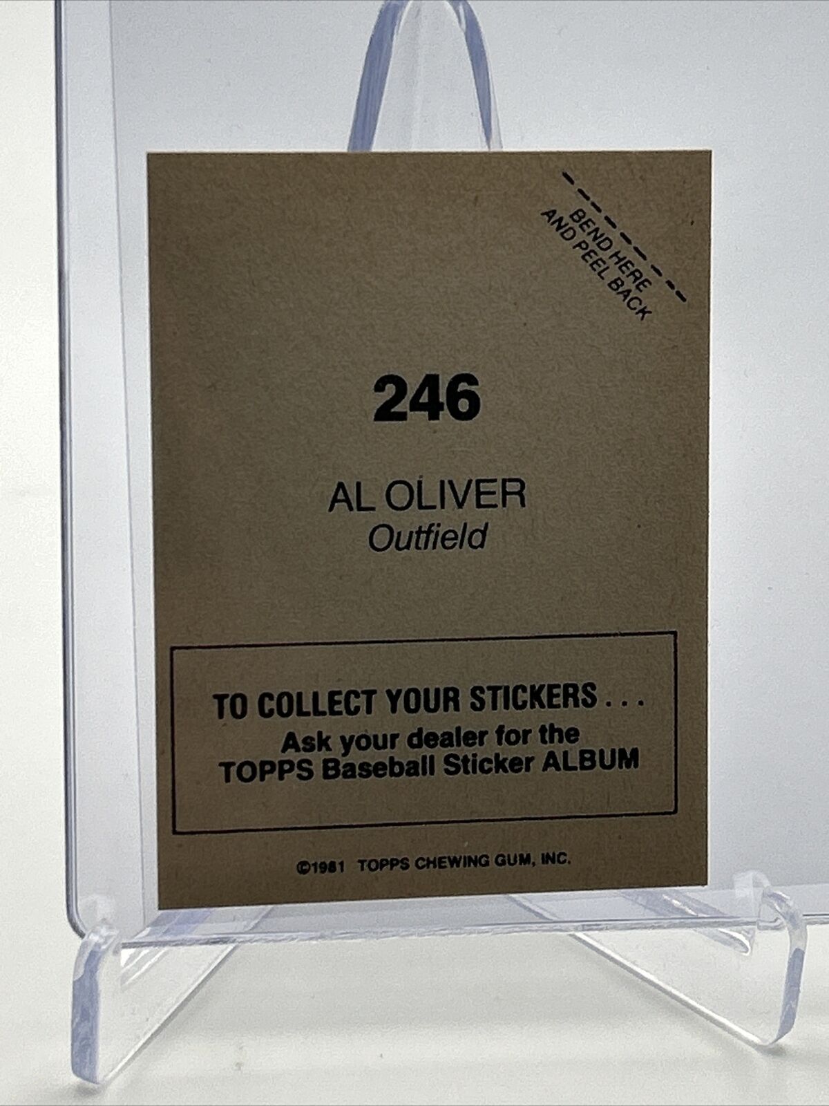 1981 Topps Stickers Al Oliver FOIL Baseball Card #246 NM-Mint FREE SHIPPING