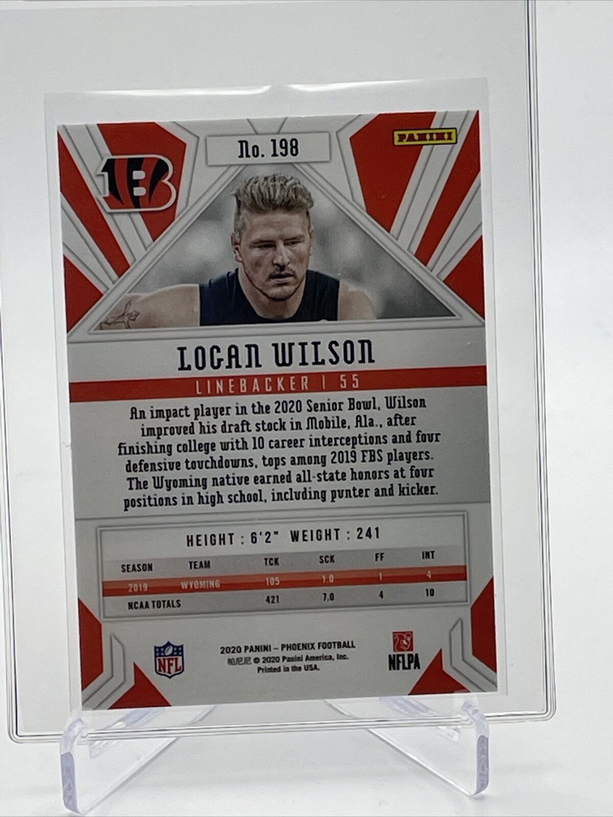2020 Panini Phoenix FIRE BURST Logan Wilson Rookie #198 Mint FREE SHIPPING