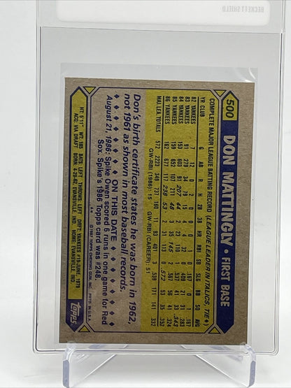 1987 Topps Don Mattingly Baseball Card #500 Mint FREE SHIPPING