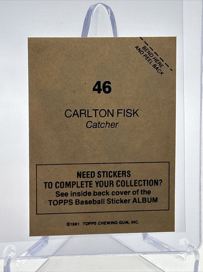 1981 Topps Stickers Carlton Fisk Baseball Card #46 NM-Mint FREE SHIPPING